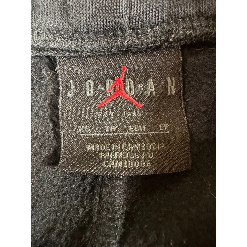 Jordan Jumpman Big Logo Black Fleece Jogger Sweatpants Mens XS